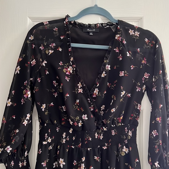 Madewell Smocked Georgette Midi dress - Picture 3 of 4